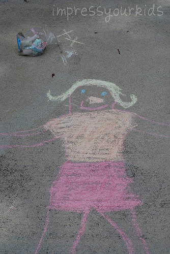 sidewalk chalk portrait