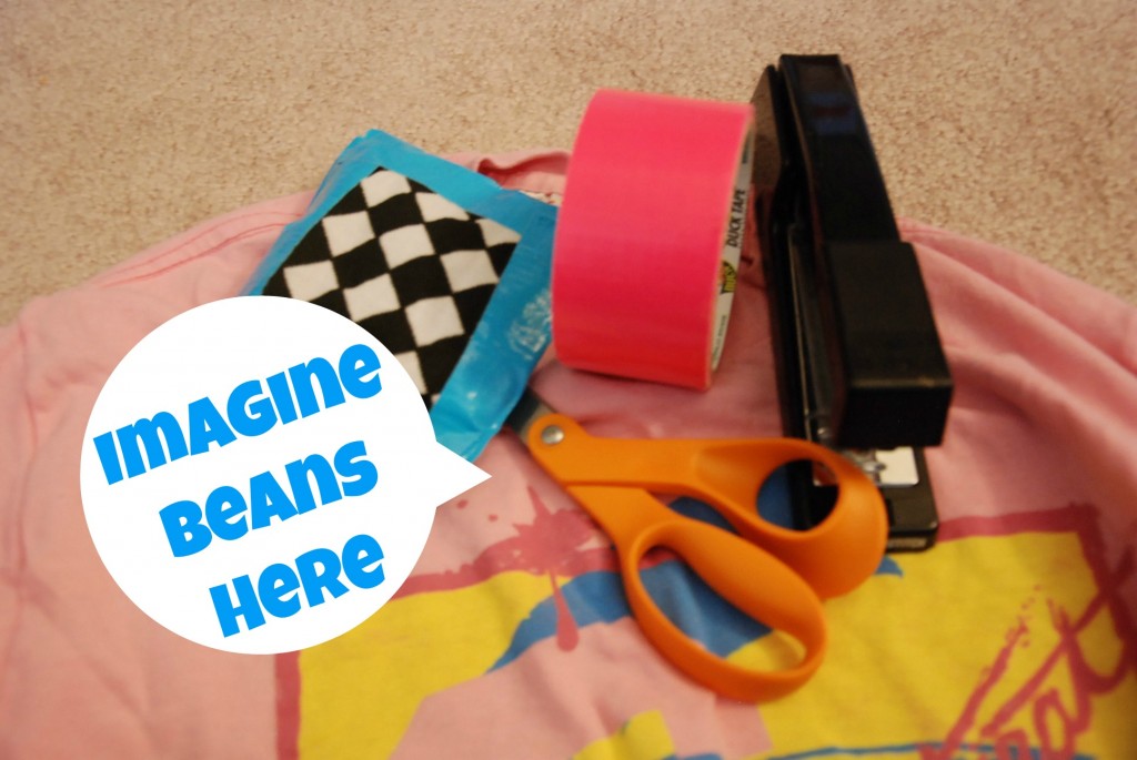 DIY No Sew BeanBags with Duct Tape & Upcycled Tshirts!