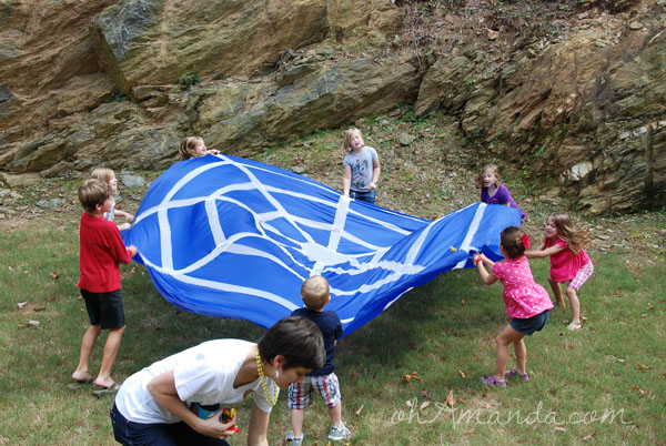 Parachute games for a Flying Ace Airplane Party