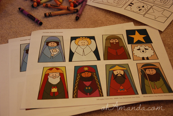 Printable Nativity Scenes for Sponsored Kids