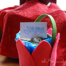 creative way to do easter baskets to focus on Jesus
