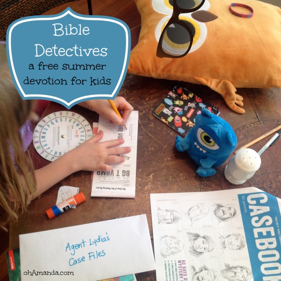 Bible Detectives: a free printable summer devotion for kids from ThrivingFamily.com // a review from ohAmanda.com