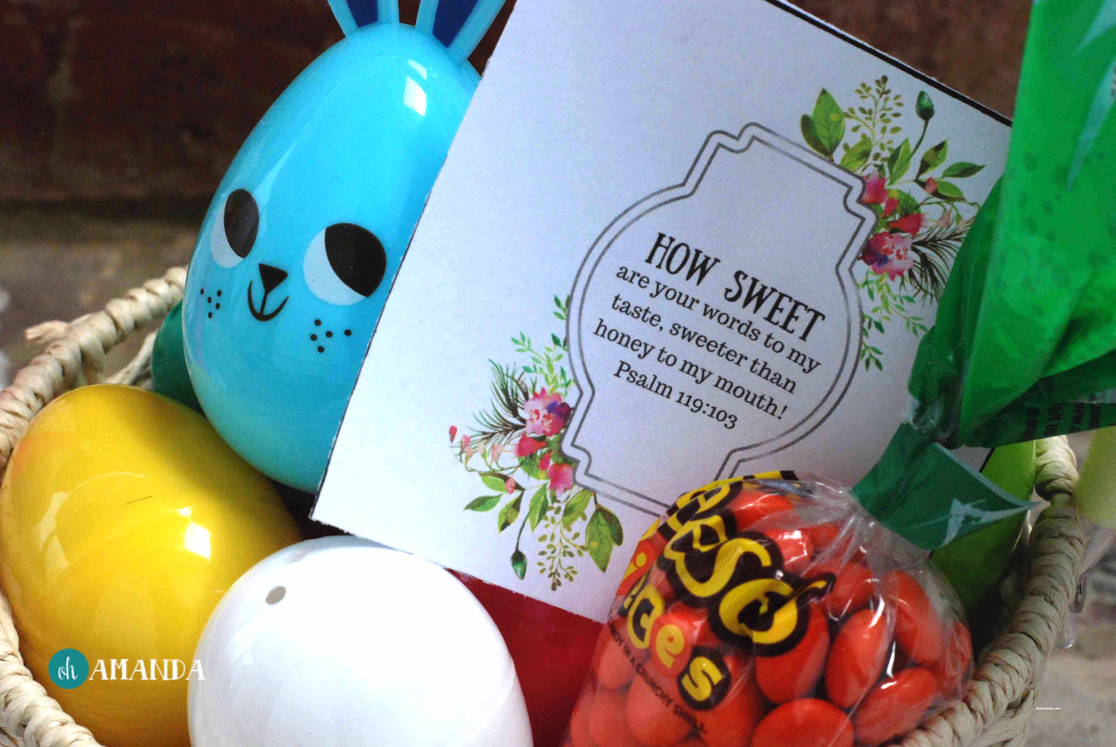 Scripture Easter Basket Printable candy