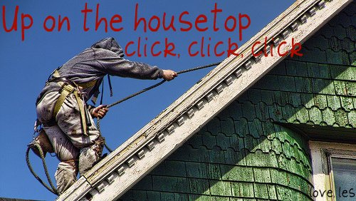 roofer christmas card up on the housetop