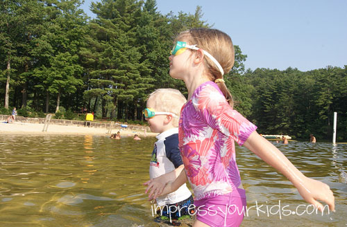 lake swimming with kids