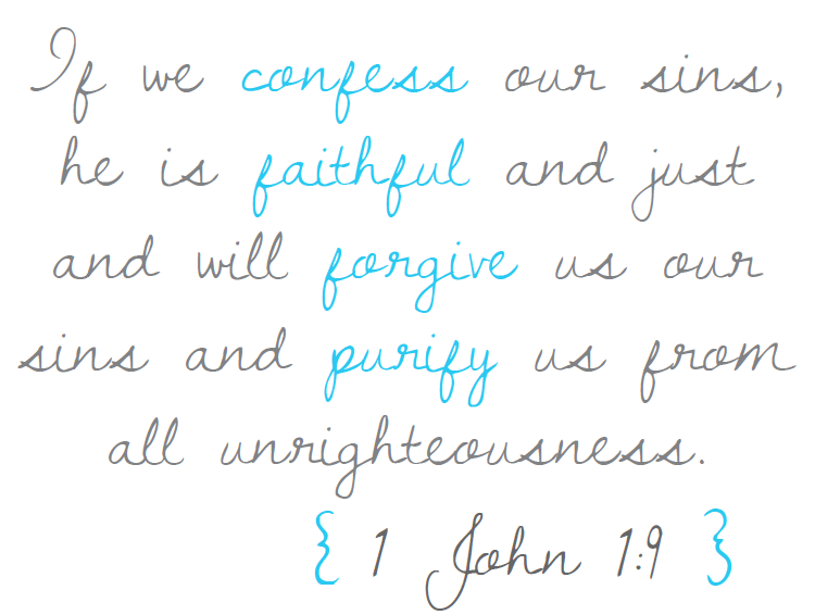 1 John 1:9 FREE printable to go with ohAmanda's new ebook, Praying God's Word for Your Kids