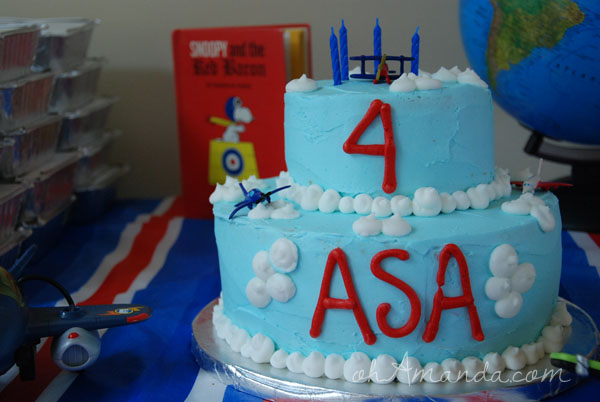 Airplane Flying Ace Party Cake