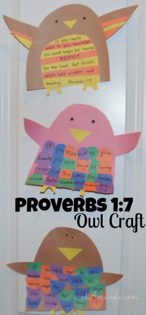 Memorize Proverbs 1:7 with this cute owl craft! // ohAmanda.com